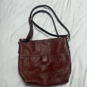 Fossil leather cross body bag